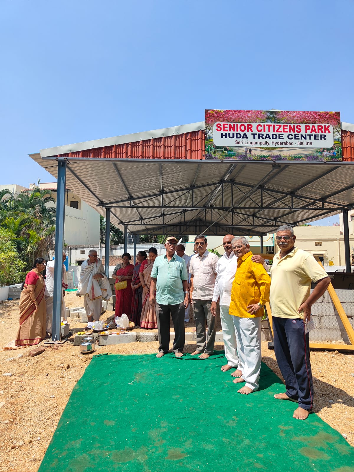  Errection of main door on 2024-04-26 at 9. 45 AM in the building of Senior Citizen Association site,HTC 